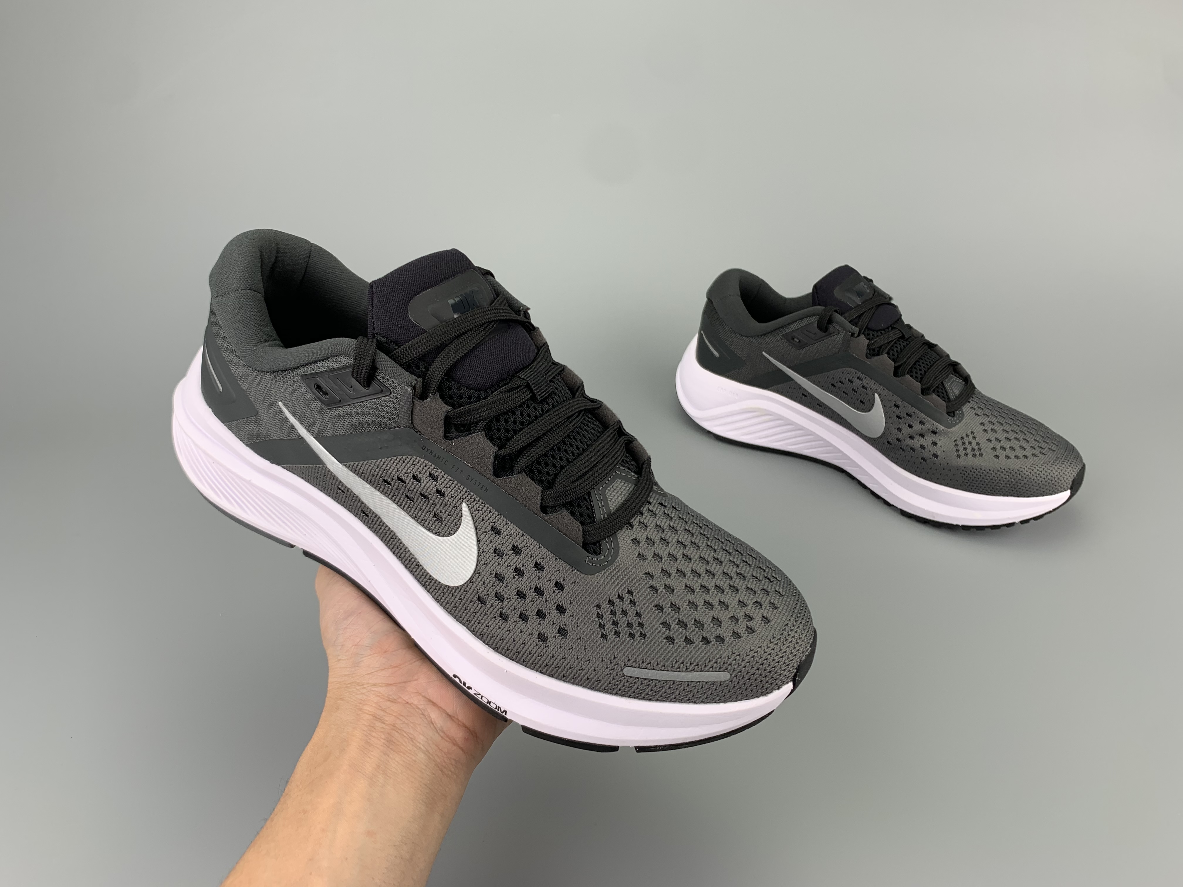 Nike Zoom Structure 23 Black Grey White Shoes